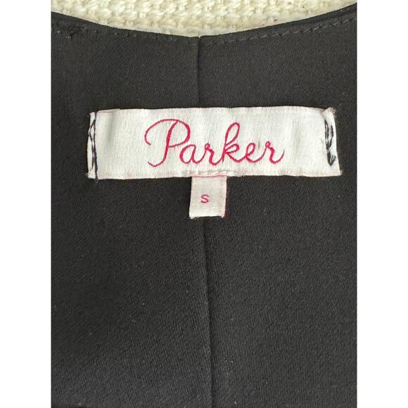 Parker Black Cocktail Party Ruffled V Neck Dress S - Picture 8 of 8